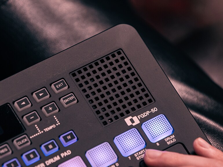 Close-up of FGDP built-in speaker