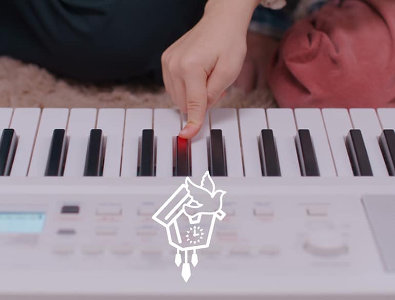 Daughter playing cuckoo sounds.