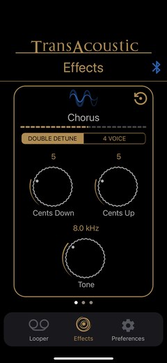 Effects Menu – Chorus Parameters