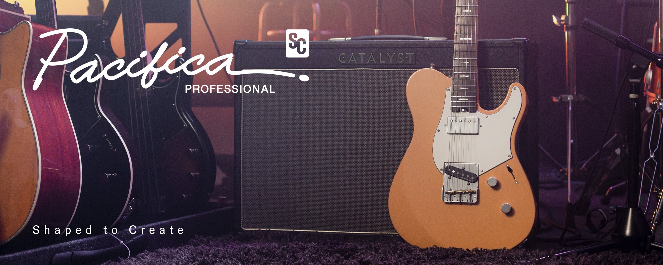 Pacifica SC Professional (PACP11S SOR) placed next to a guitar amplifier