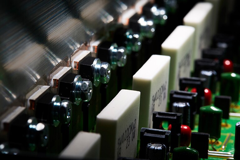 The internal circuit board of the RX300A.