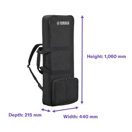 Dimensions of the Yamaha keyboard bag SC-KB650. W: 440 mm, H: 1,060 mm, D: 215 mm