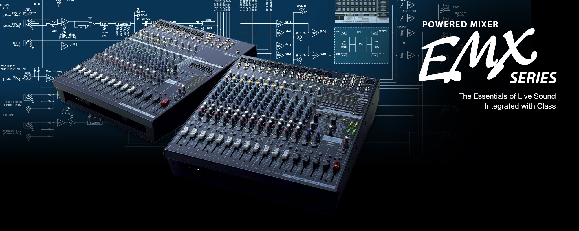 配信機器・PA機器・レコーディング機器 YAMAHA EMX5016CF EMX5016CF - Overview - Mixers - Products - Audio - Yamaha