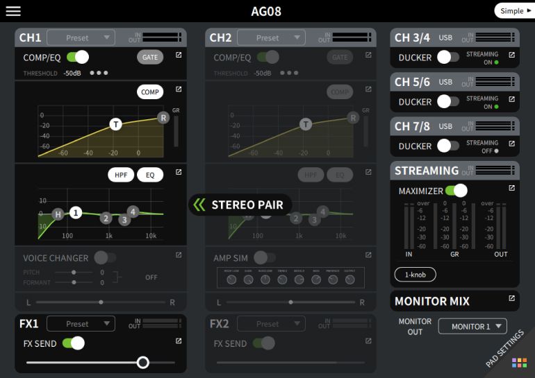 DTM・DAW YAMAHA AG08 B AG08 - Overview - AG Series - Live Streaming / Gaming
