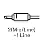 2 (Mic/Line) + 1 Line inputs