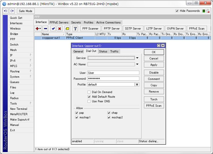 PPPoE Connection setting