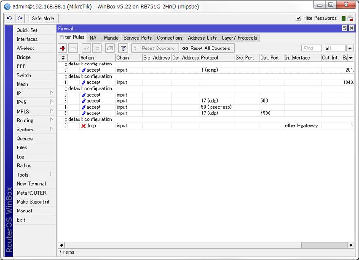 Firewall setting