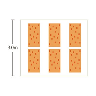 When the ceiling is 3 m or higher, the panels should be installed in two rows.