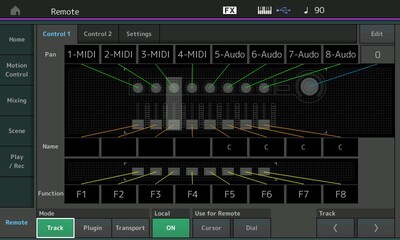 MODX+ dispose-t-il d'une fonction de télécommande DAW?
