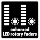 Retour visuel instantané et précis avec faders rotatifs à LED.
