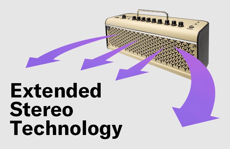 Malgré son format compact, cet amplificateur offre un large son stéréo grâce à la technologie audio de bureau réputée de Yamaha.