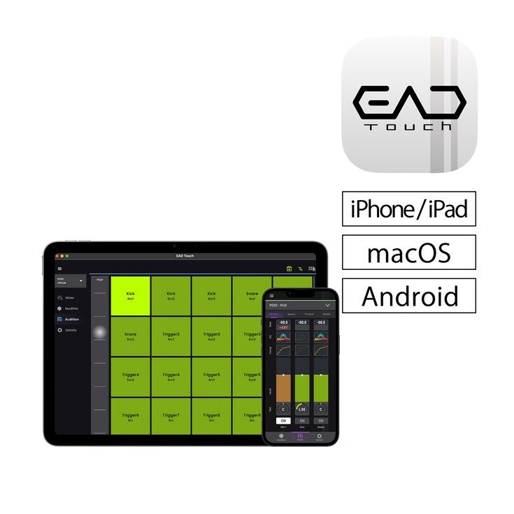 Icône de l’application EAD Touch et écran de contrôle