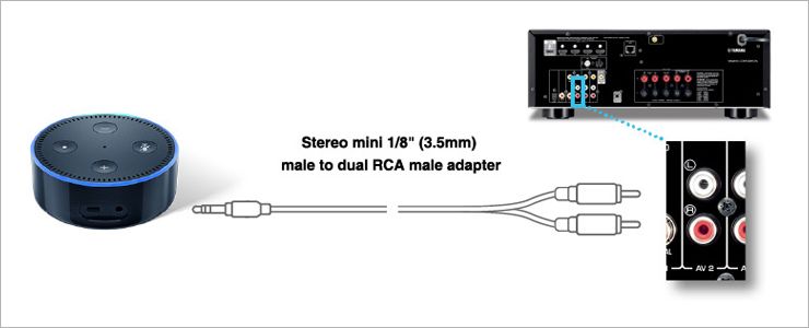 How to Make a Wired Connection from Echo Dot to a MusicCast Device