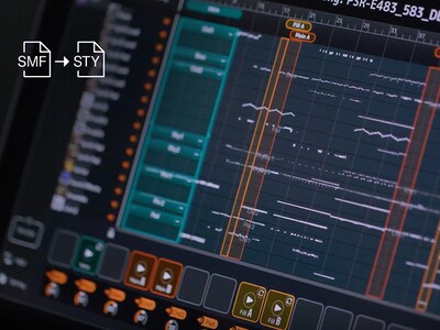 PSR-E583 Image caractéristique de l'application MIDI Song to Style