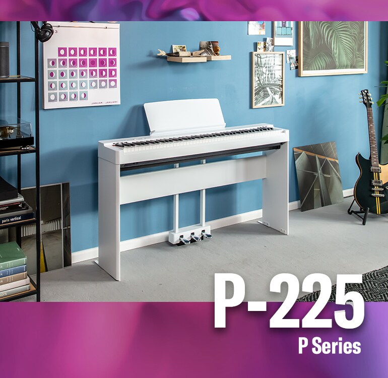 YAMAHA P-225 Blanc + Stand + Banquette + Casque