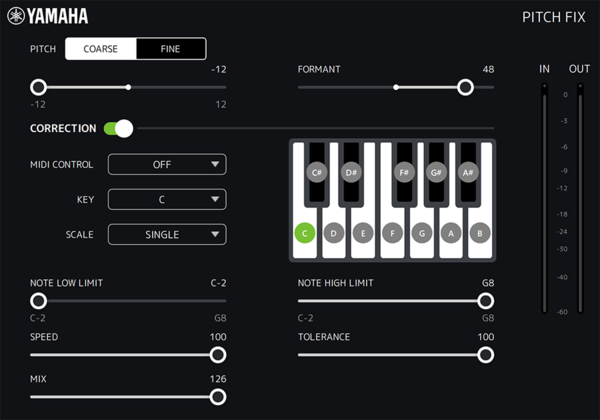 Yamaha dspMixFx: Pitch Fix (Voice Changer)