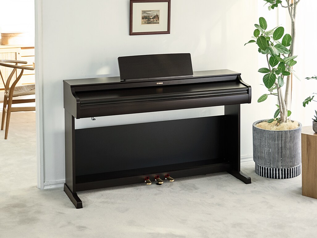 Le design compact et raffiné des pianos numériques ARIUS s'intègre tout naturellement dans les salons.