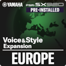 Europe (Pack d'extension préinstallé - données compatibles avec Yamaha Expansion Manager)
