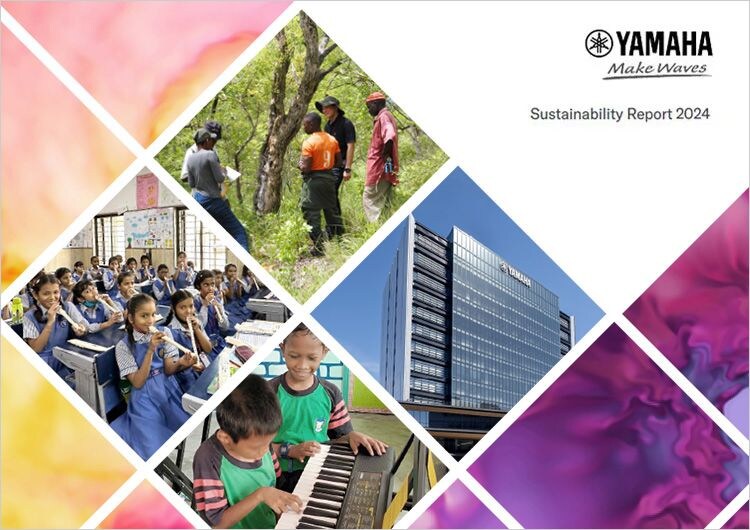 Cover page of the Yamaha Sustainability Report 2024.