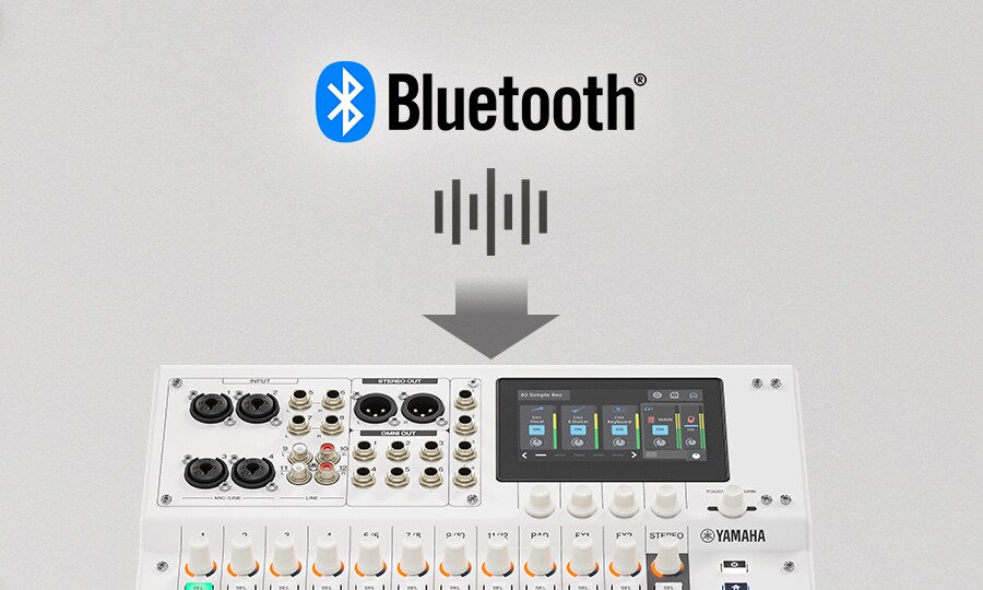 Yamaha MGX12 : entrée audio Bluetooth pratique