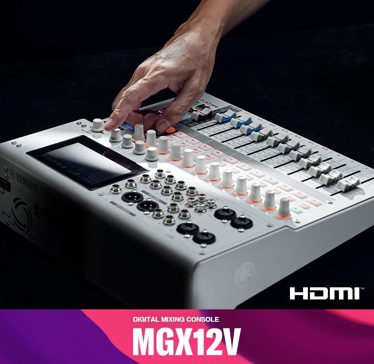 Console de mixage numérique Yamaha 18 canaux avec interface vidéo MGX12V