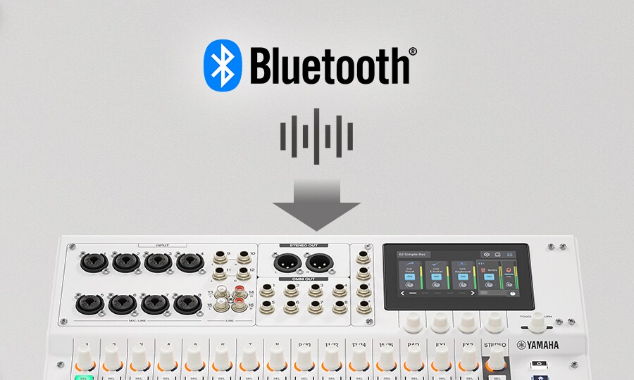 Yamaha MGX16V : entrée audio Bluetooth pratique