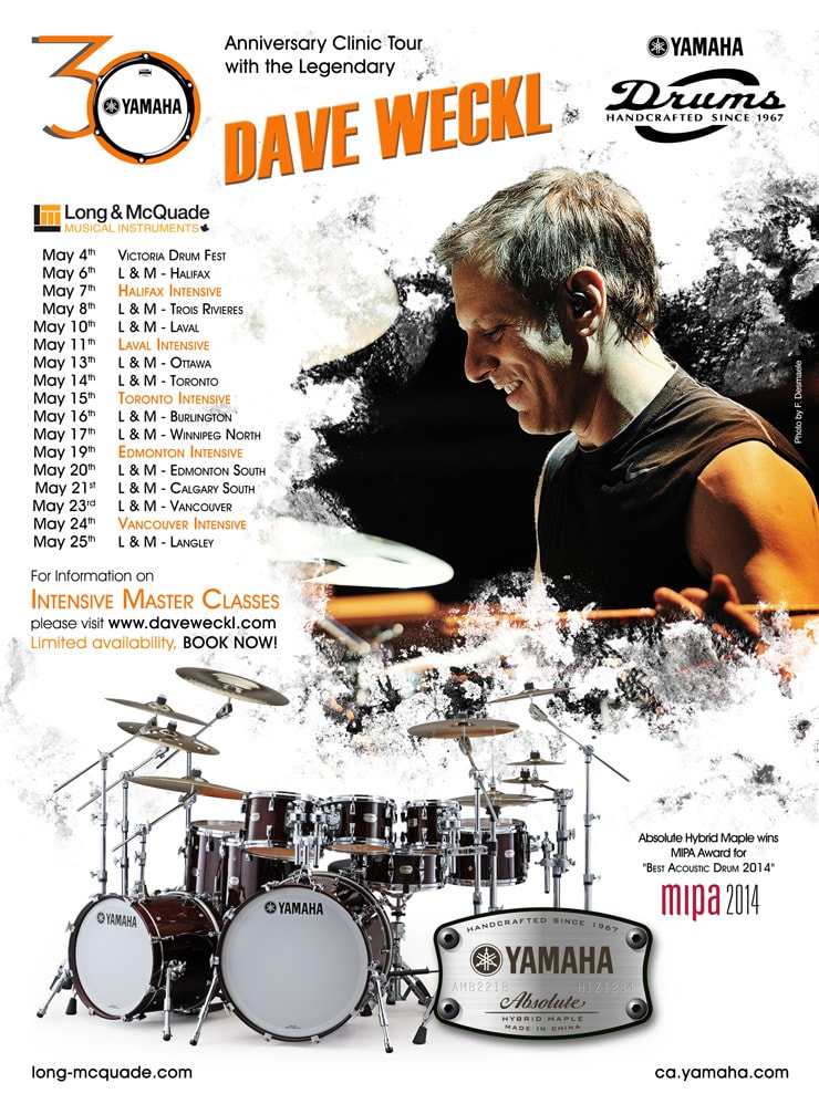 Dave Weckl 30th Anniversary Clinic Tour Yamaha Canada Français