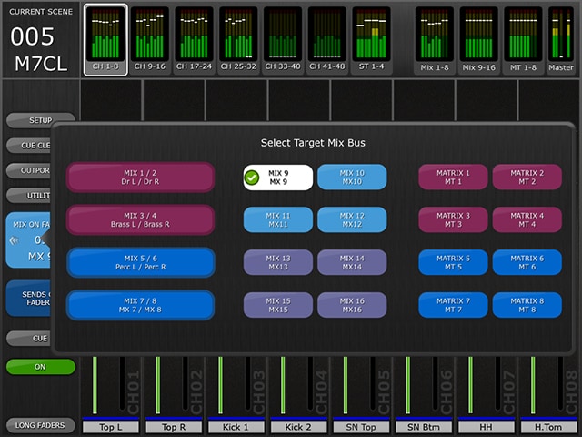 Sends On Fader (Select Target Mix Bus)