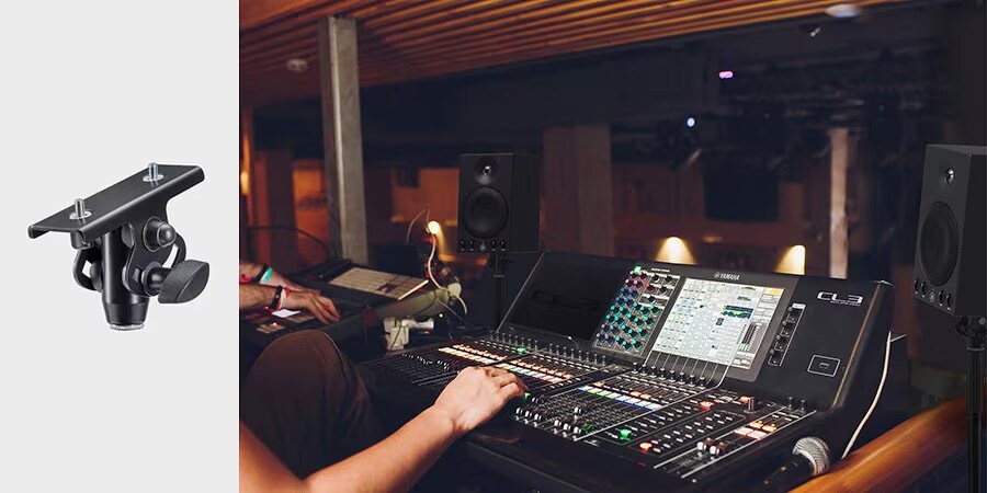 Enceinte de contrôle amplifiée Yamaha MSP3A pour une installation de régie de sonorisation temporaire